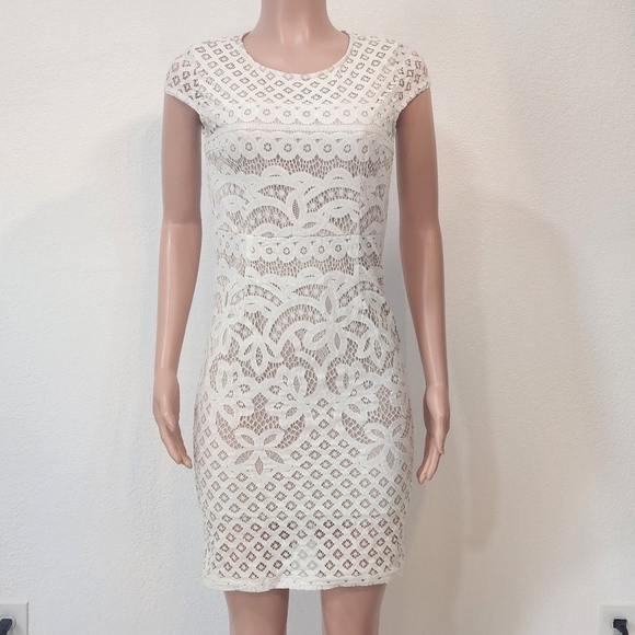 Windsor White Lace Short Sleeve Dress Size: L - Picture 1 of 11
